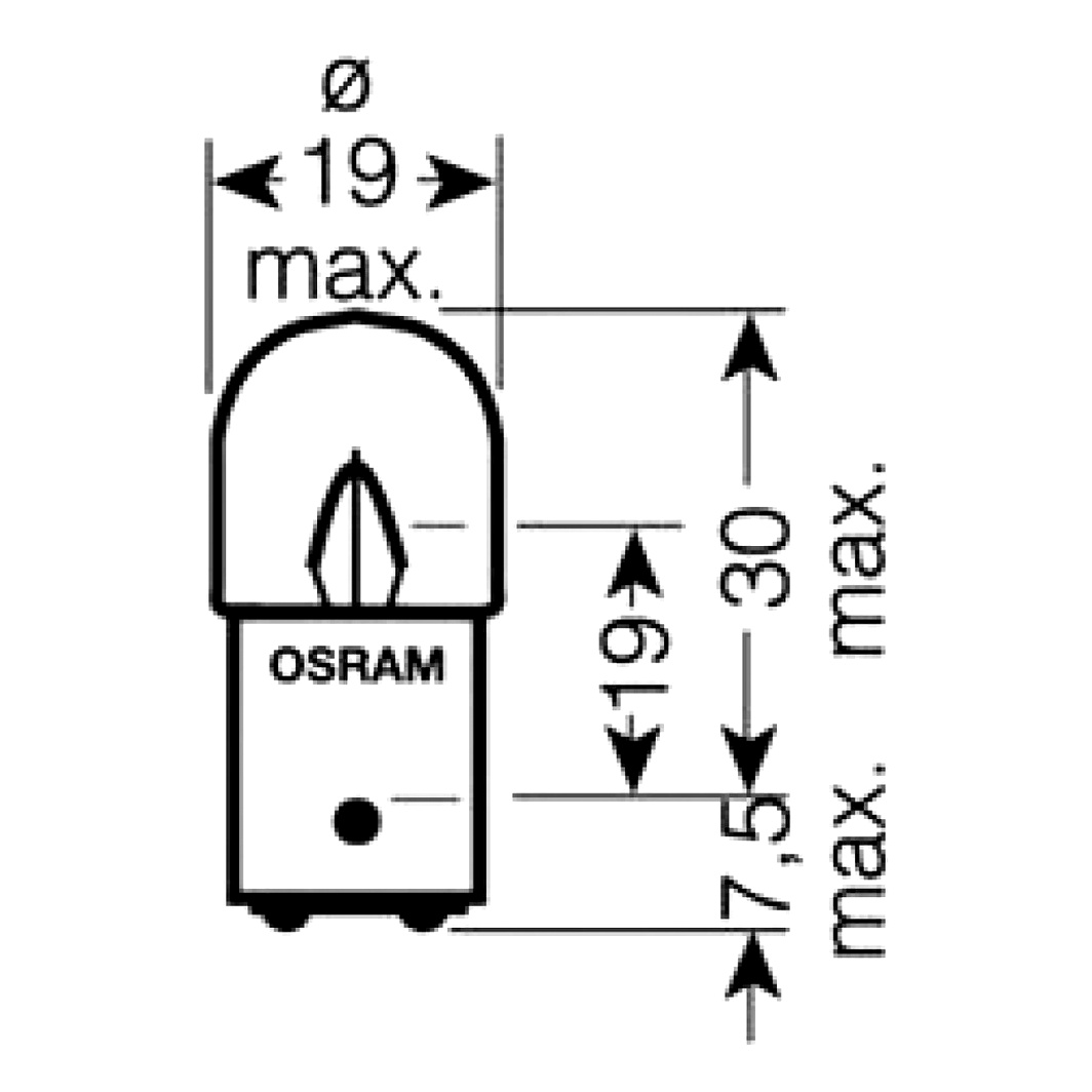 Автолампа розжарювання OSRAM Original R5W BA15d 24V прозора 5626 - zapix