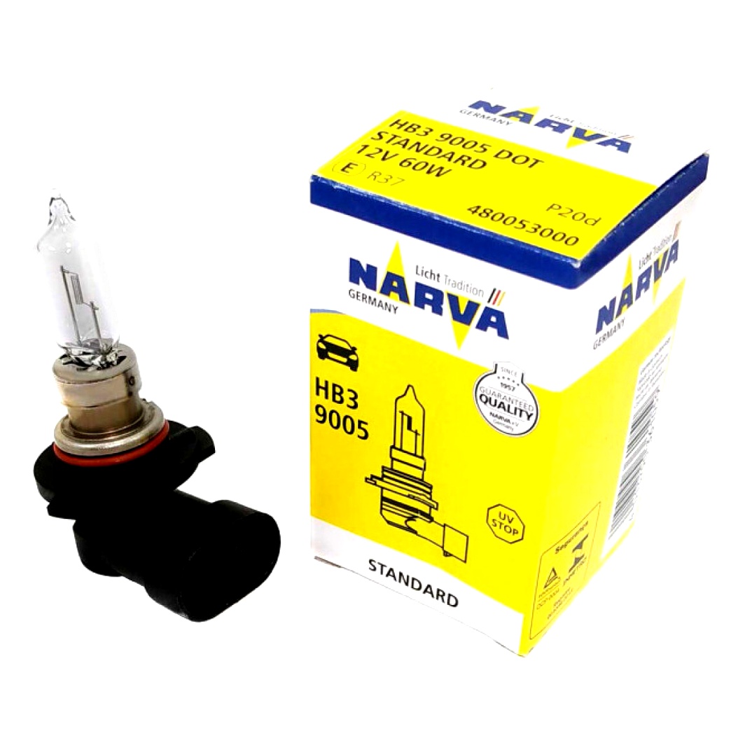 Автолампа галогенова NARVA HB3 P20d 60W 12V прозора 48005C1 - zapix