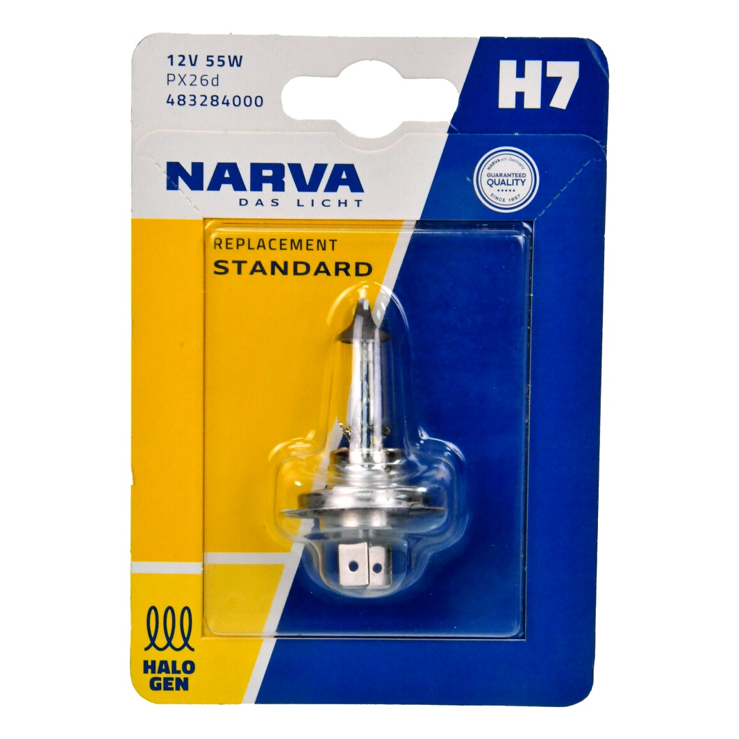 Автолампа галогенова NARVA Standard H7 PX26d 55W 12V прозора 483284000 - zapix