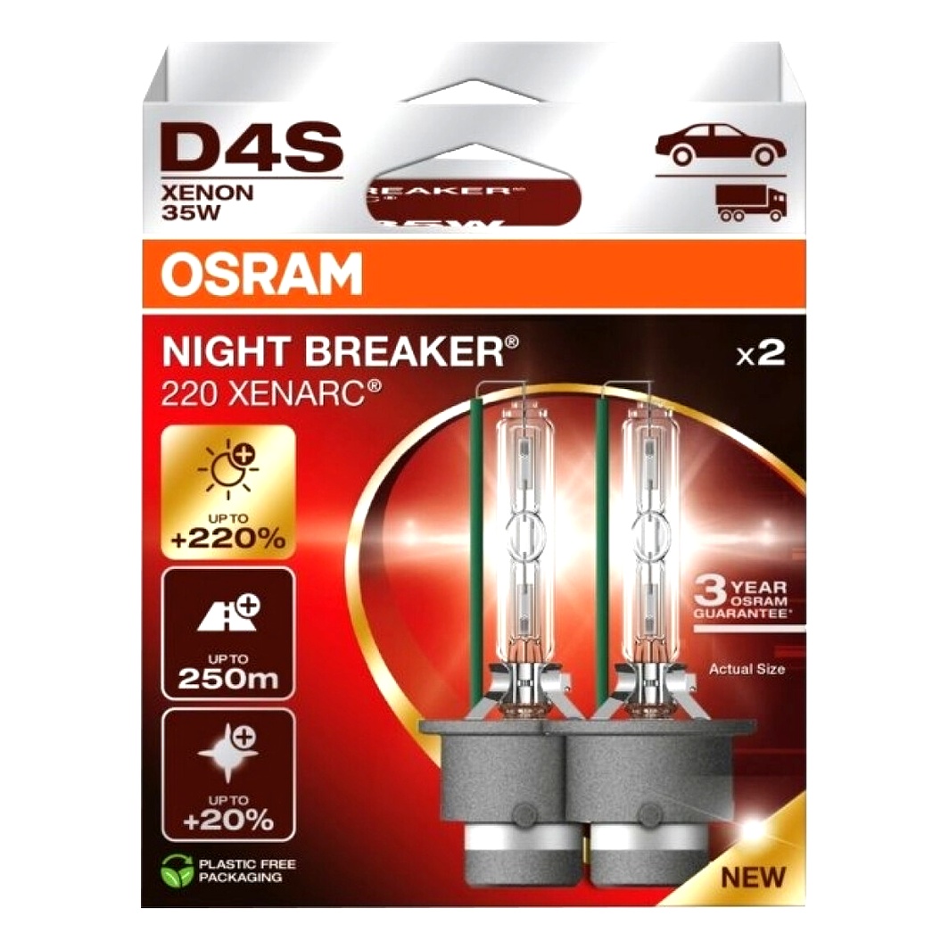 Автолампа ксенонова OSRAM Xenarc Night Breaker Laser (Next Gen) D4S P32d-5 35W 42V прозора 66440XN22HB - zapix