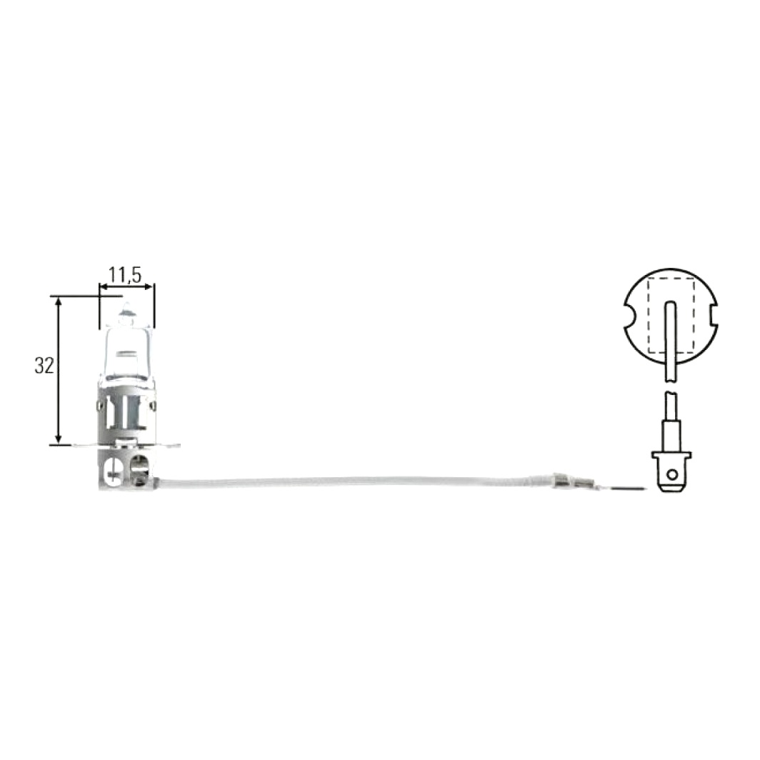 Автолампа галогенова HELLA Heavy Duty H3 PK22s 70W 24V прозора 8GH002090251 - zapix