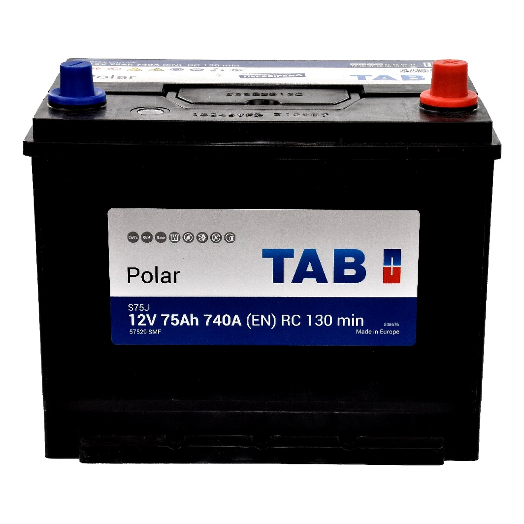 Акумулятор TAB Polar S JIS 12V 75Ah 740A R+ 246875 - zapix