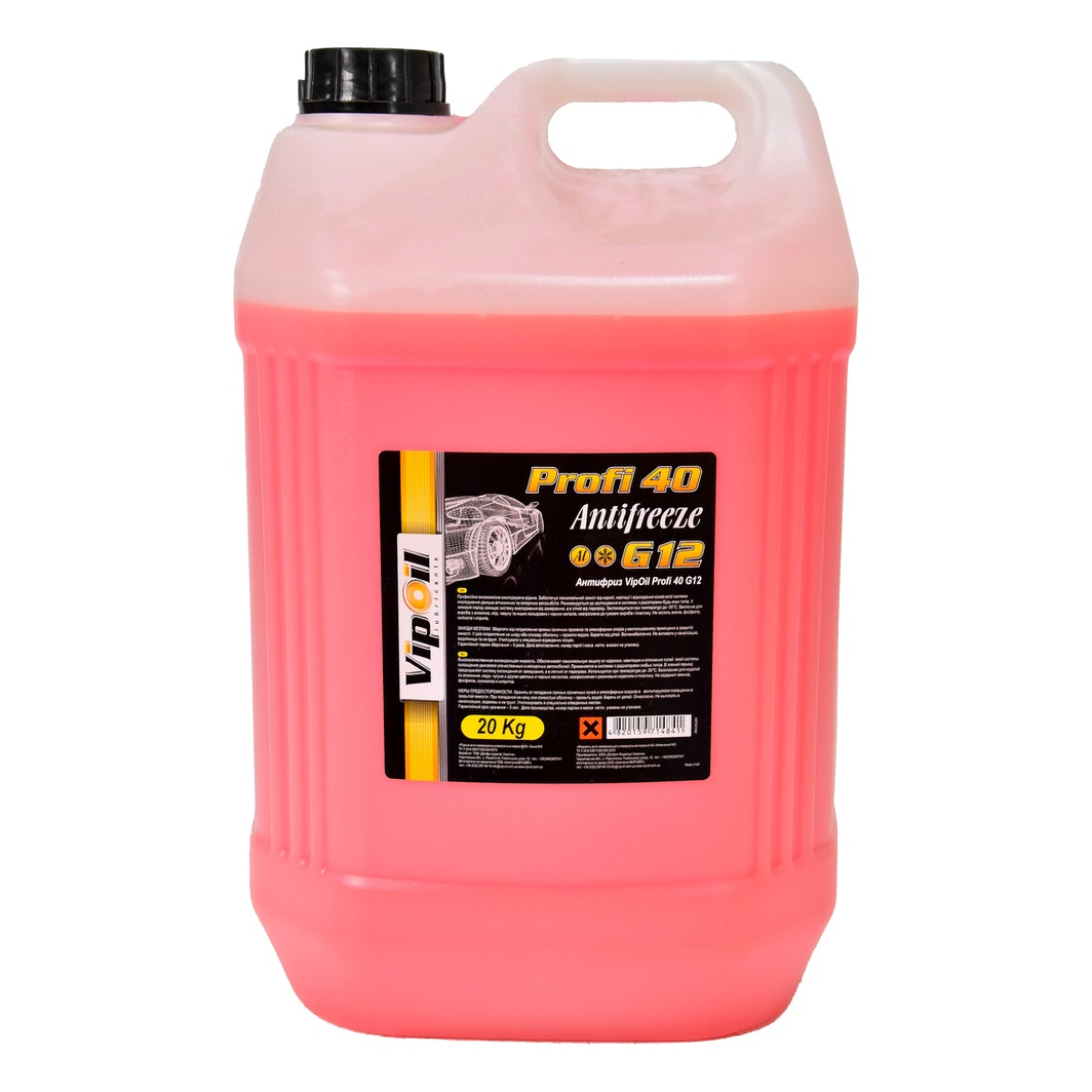 Готовый антифриз VIPOIL Profi 40 красный G12 -30 °C 20 л (701255)
