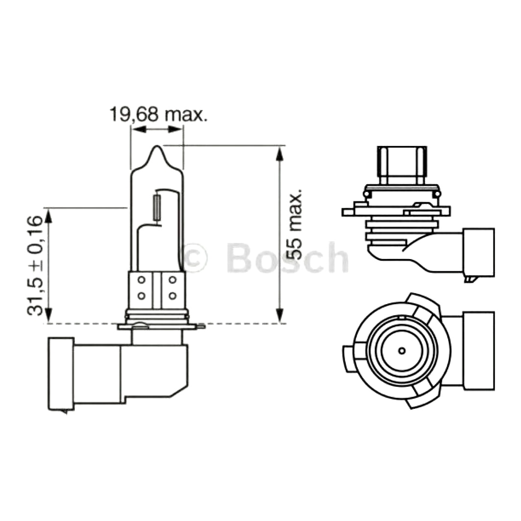 Автолампа галогеновая BOSCH Xenon Blue HB4 P22d 51W 12V 1987302155 - zapix