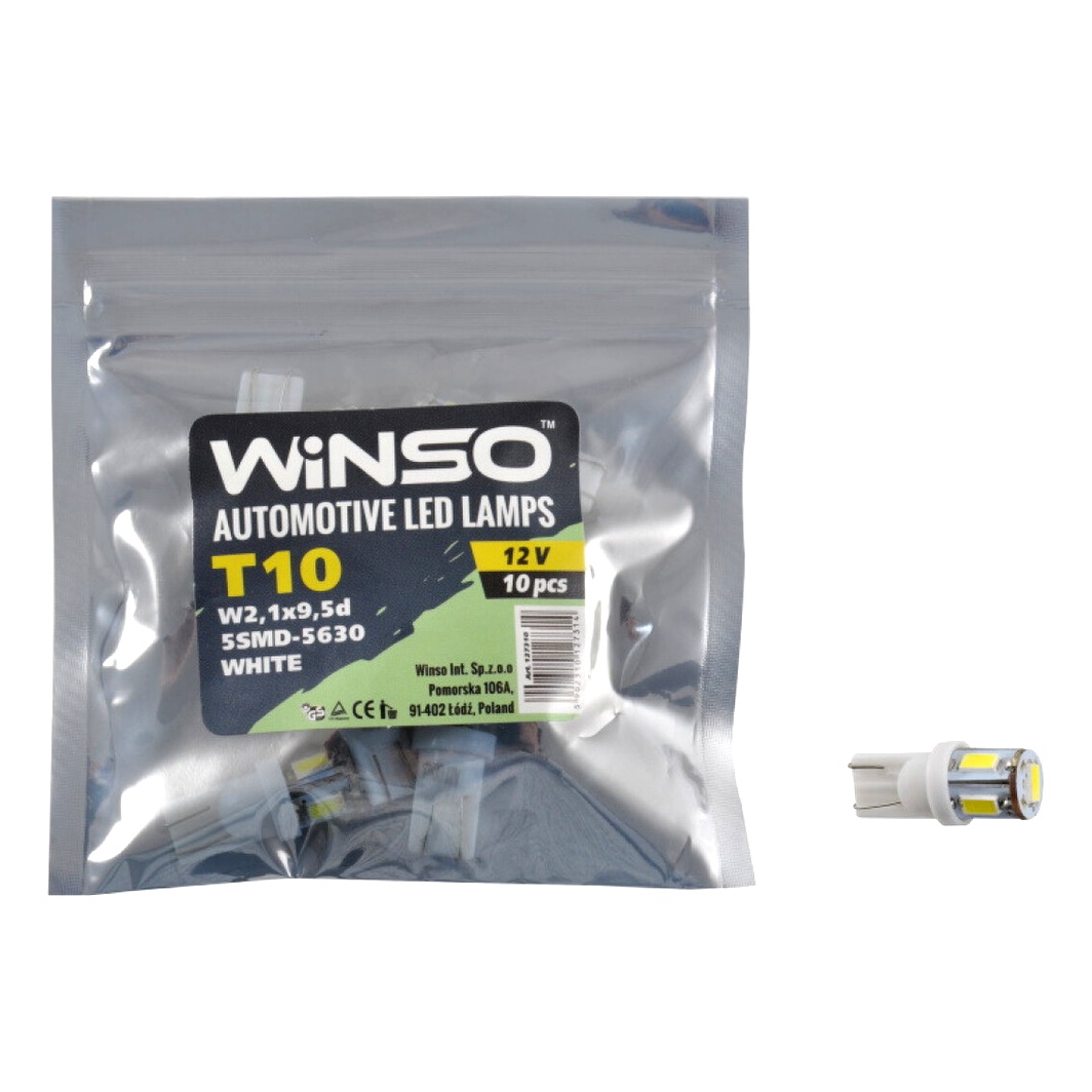 Автолампа LED (світлодіодна) WINSO T10 W2.1x9.5d 12V 127310 - zapix