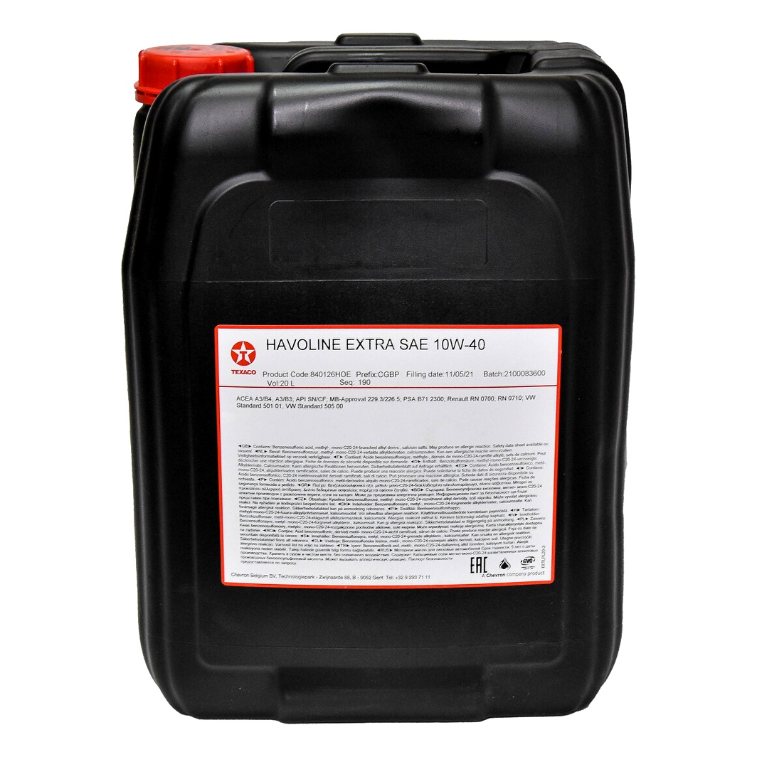 Моторна олива TEXACO Havoline Extra 10W-40 20 л (840126HOE) - zapix