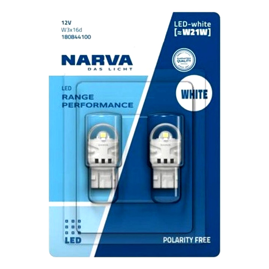 Автолампа LED (светодиодная) NARVA Range Performance LED W21W W3x16d 2.2W 12V 180844100 - zapix