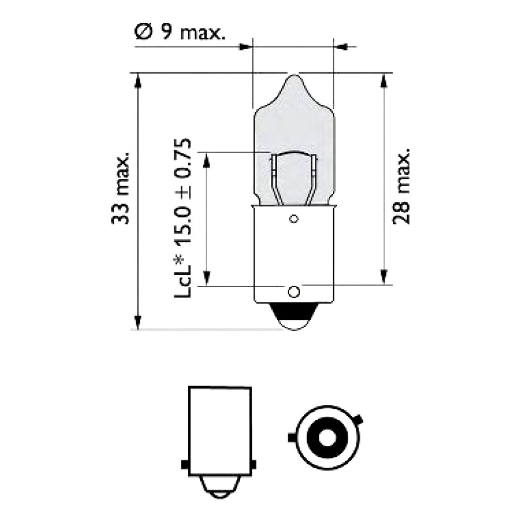 Автолампа галогенова PHILIPS WhiteVision H6W BAX9s 6W 12V прозора 12036WHVB2 - zapix