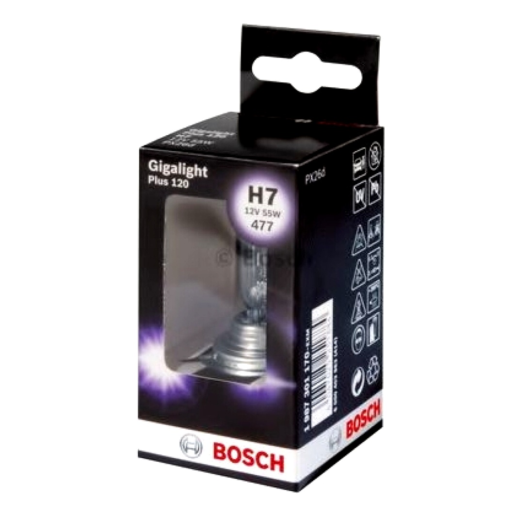 Автолампа галогеновая BOSCH H7 PX26d 55W 12V 1987301170 - zapix