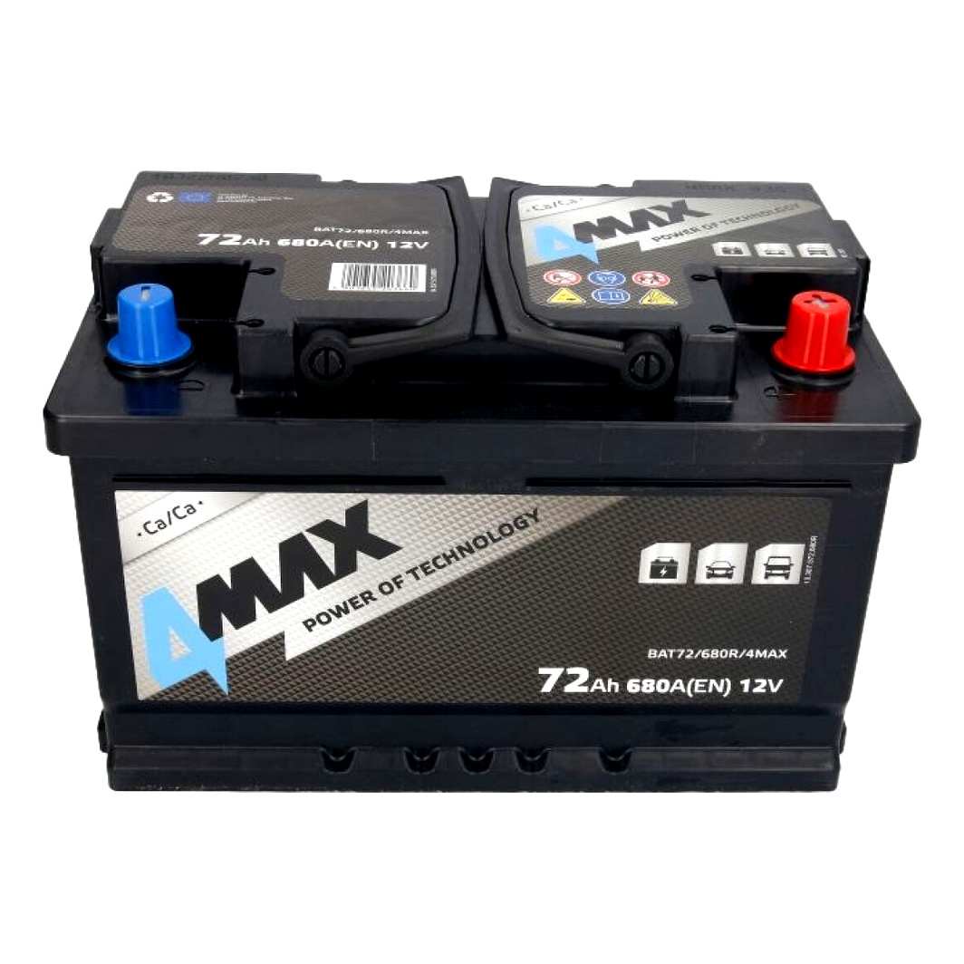 Акумулятор 4MAX 12V 72Ah 680A R+ BAT72680R4MAX - zapix