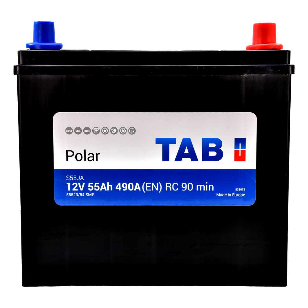Акумулятор TAB Polar S JIS 12V 55Ah 490A R+ 246855 - zapix
