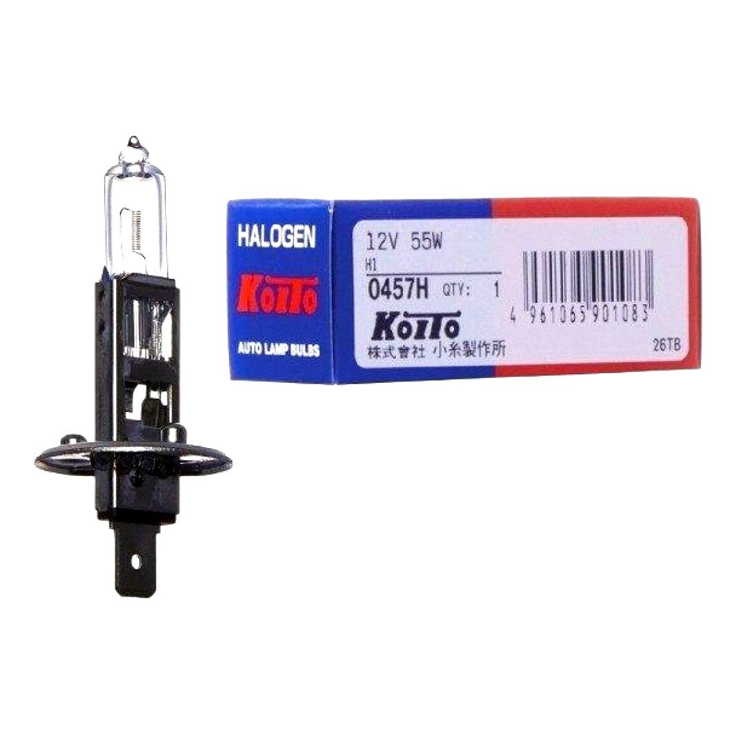 Автолампа галогенова KOITO H1 P14.5s 55W 12V прозора 0457H - zapix