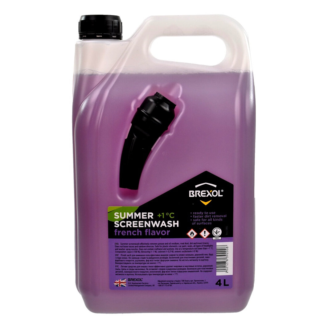Омивач скла готовий літній 1°С BREXOL Screen Wash Summer квітковий 4 л BRX086 - zapix