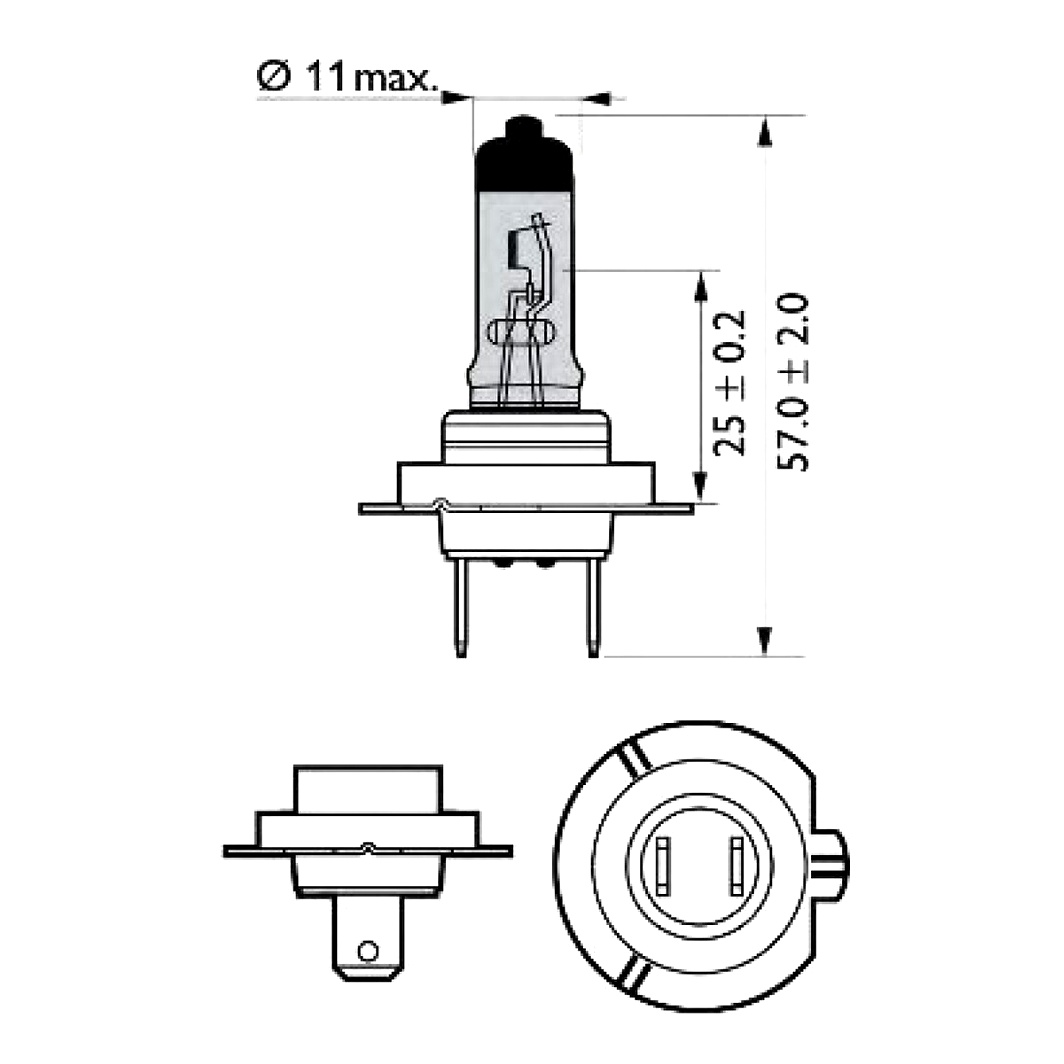 Автолампа галогенова PHILIPS WhiteVision H7 PX26d 55W 12V світло-блакитна 12972WHVSM - zapix