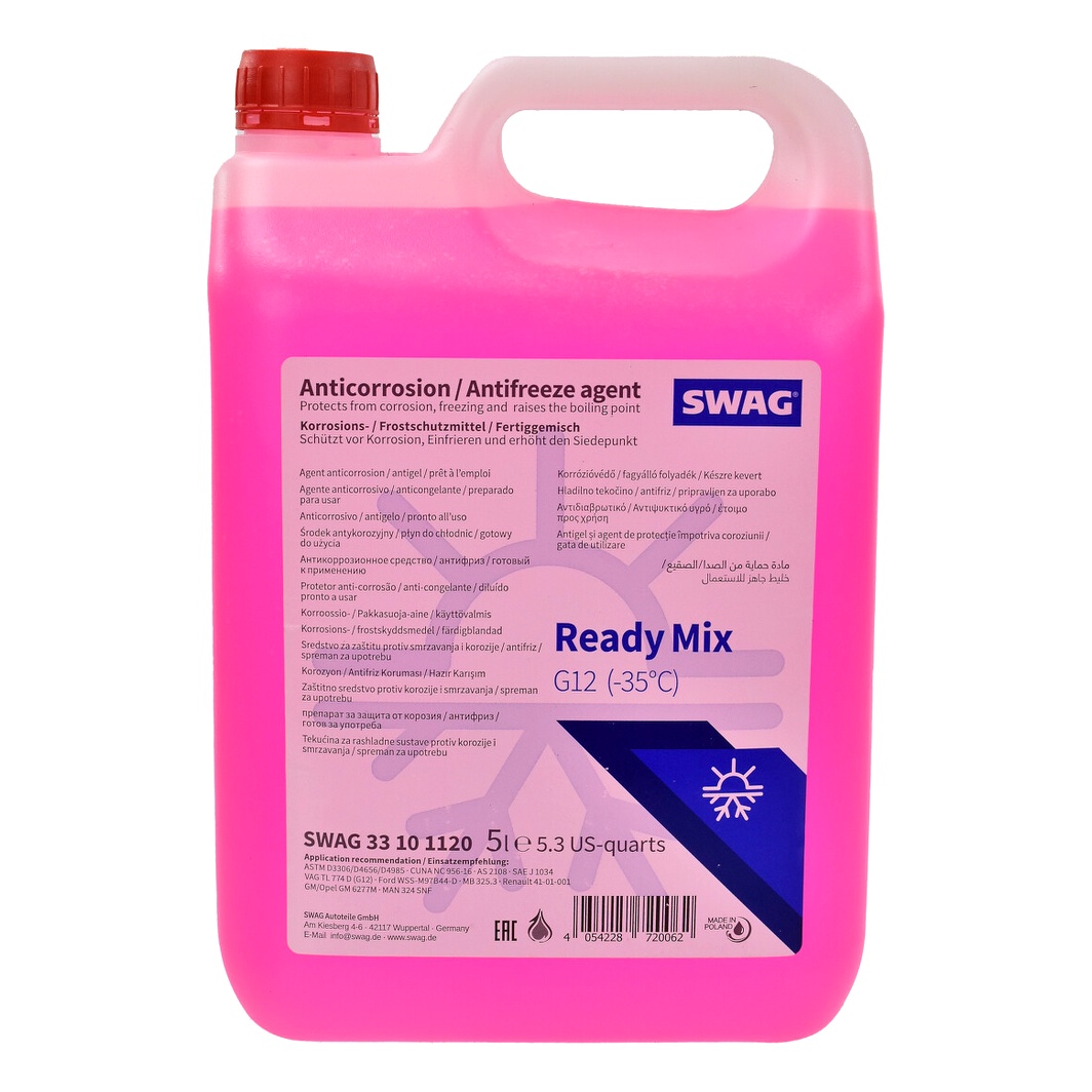 Готовий антифриз SWAG Ready Mix червоний G12 -35 °C 5 л (33101120) - zapix