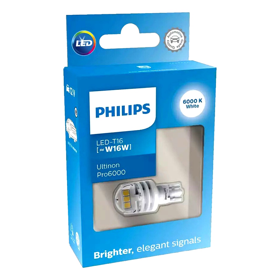 Автолампа LED (світлодіодна) PHILIPS Ultinon Pro6000 W16W 12V біла 11067CU60X1 - zapix