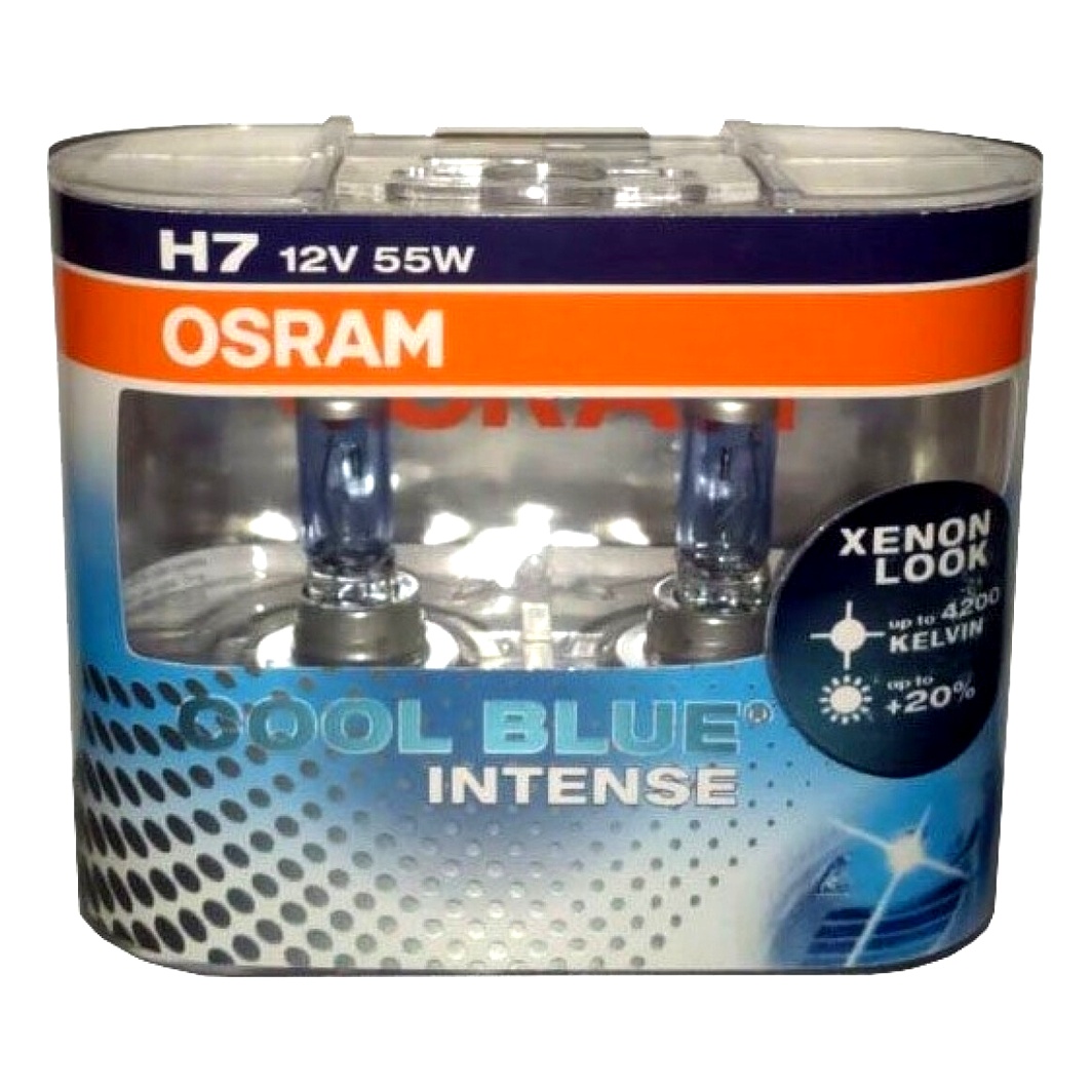 Автолампа галогеновая OSRAM Cool Blue Intense H7 PX26d 55W 12V светло-голубая 64210CBIDUO - zapix