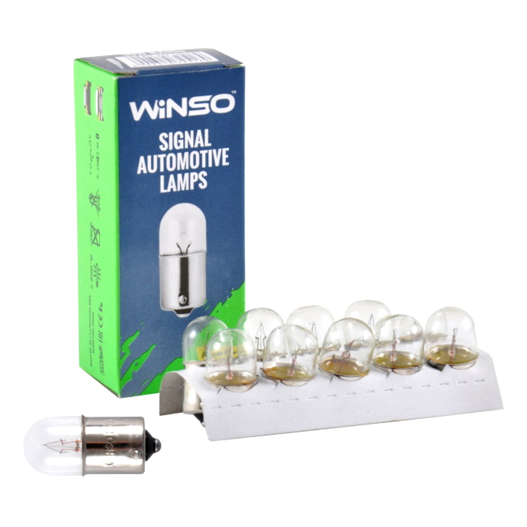 Автолампа розжарювання WINSO R10W BA15s 10W 24V прозора 725160 - zapix
