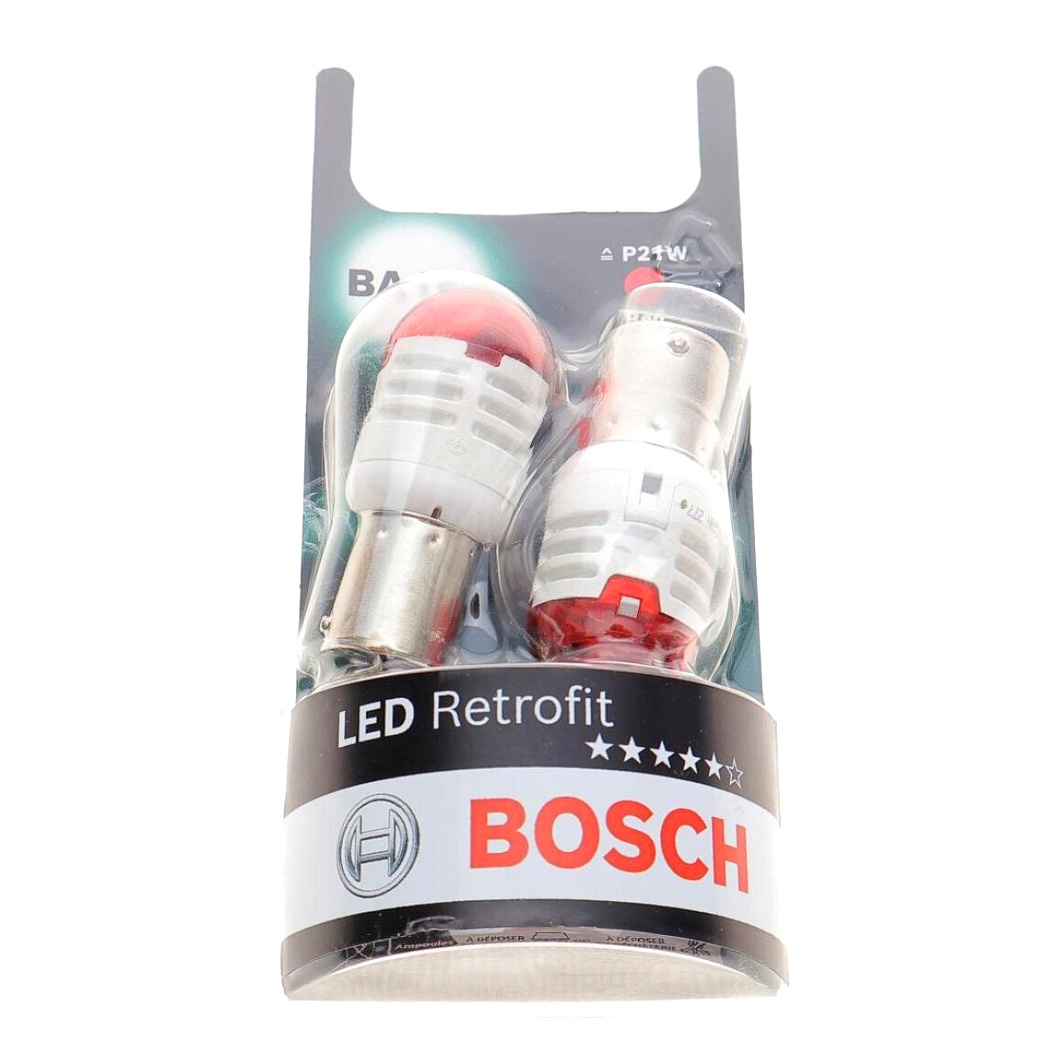 Автолампа LED (светодиодная) BOSCH Retrofit LED P21W BA15s 1.75W 12V красная 1987301529 - zapix