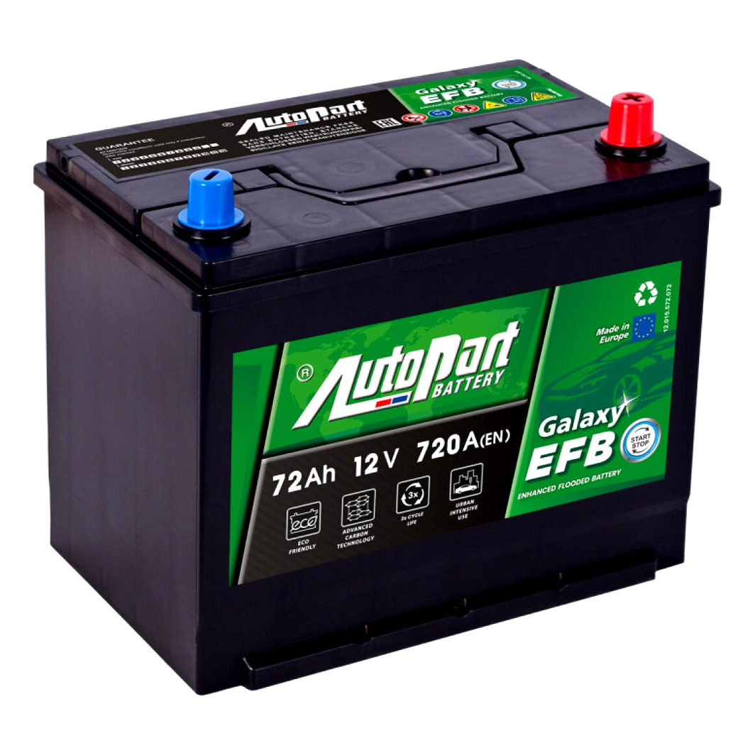 Акумулятор AUTOPARTS Galaxy EFB Japanese 12V 72Ah 720A R+ ARL072EFBJ - zapix