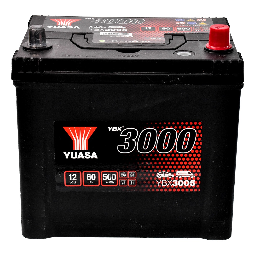 Акумулятор YUASA YBX 3000 12V 60Ah 450A R+ YBX3005 - zapix