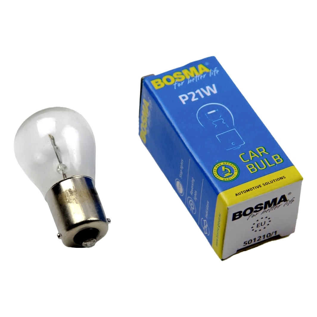 Автолампа накала BOSMA P21W BA15s 21W 12V 1529S - zapix