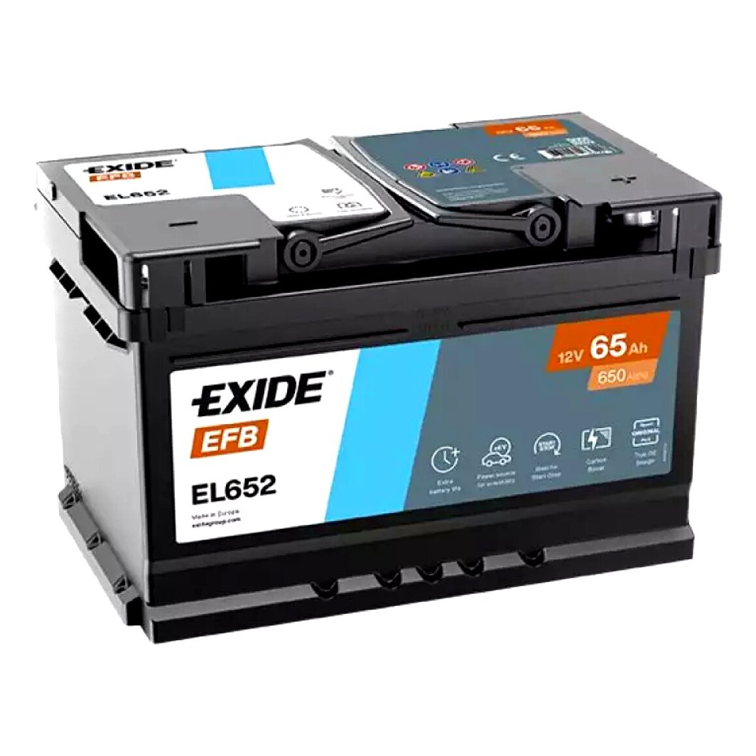 Акумулятор EXIDE EFB 12V 65Ah 650A R+ EL652 - zapix