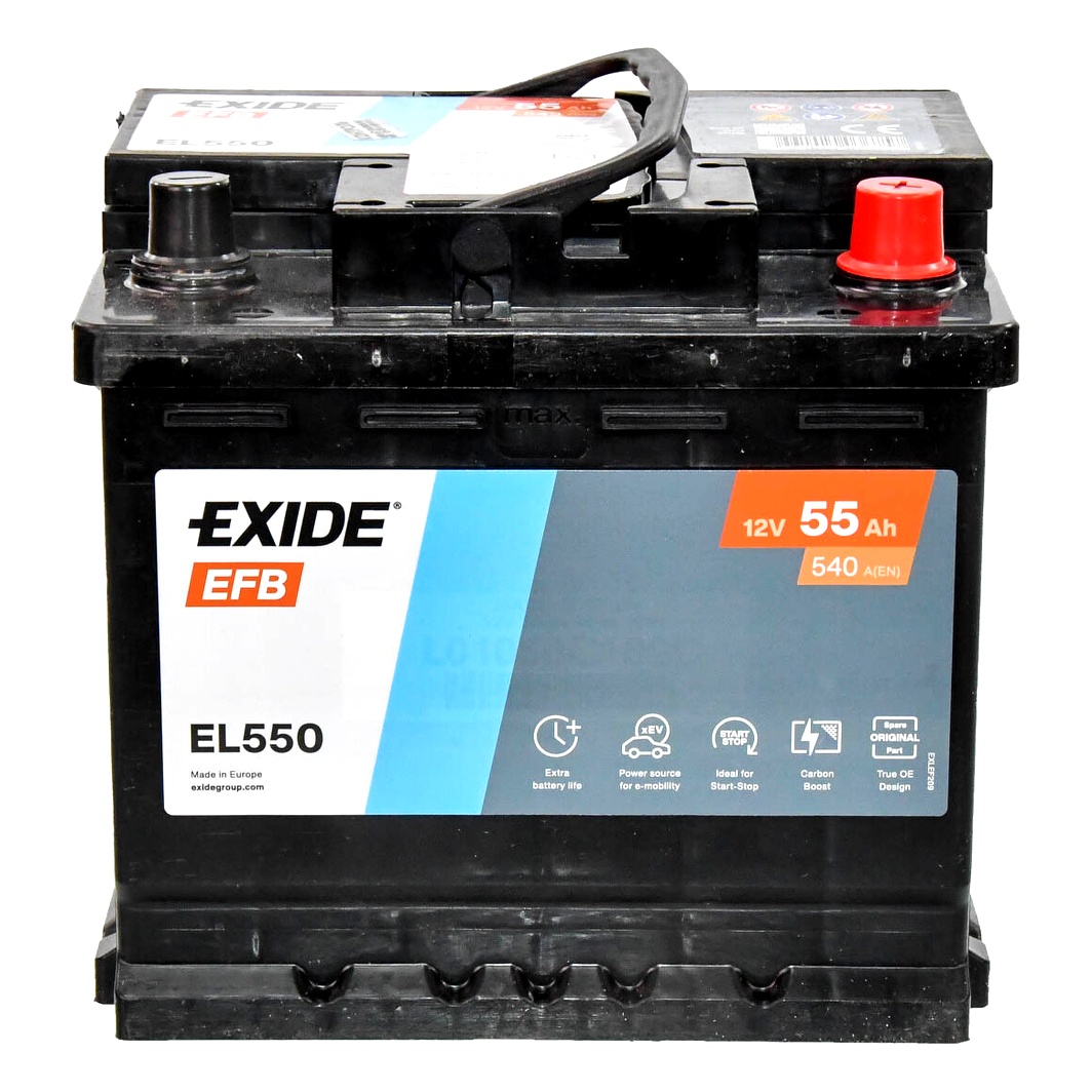 Акумулятор EXIDE Start-Stop EFB 12V 55Ah 540A R+ EL550 - zapix