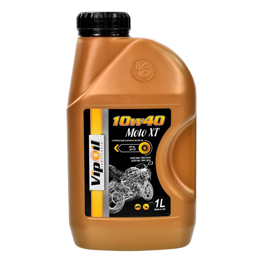 Моторное масло VIPOIL Moto XT 4T 10W-40 полусинтетическое 1 л 0201651 - zapix