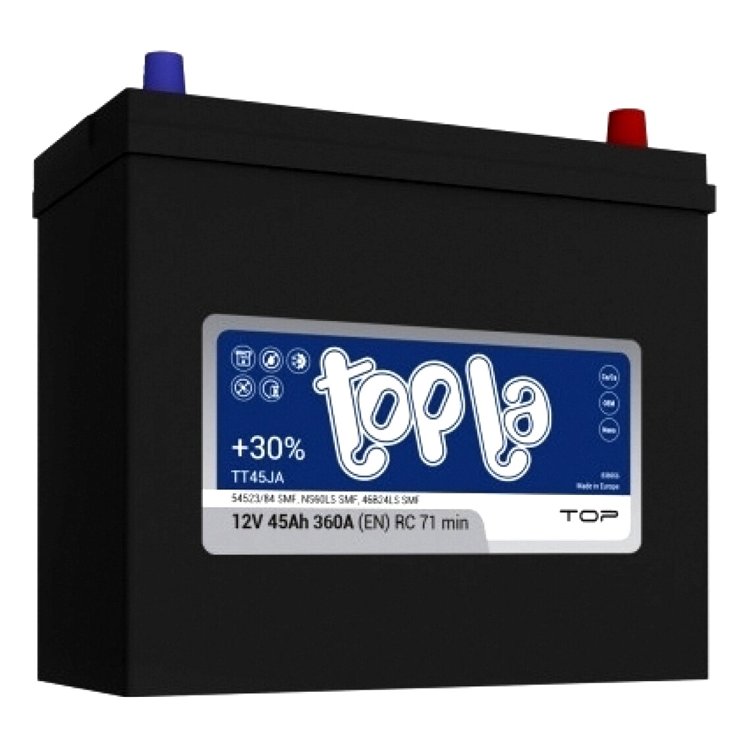Акумулятор TOPLA Top JIS 12V 45Ah 360A R+ 118845 - zapix