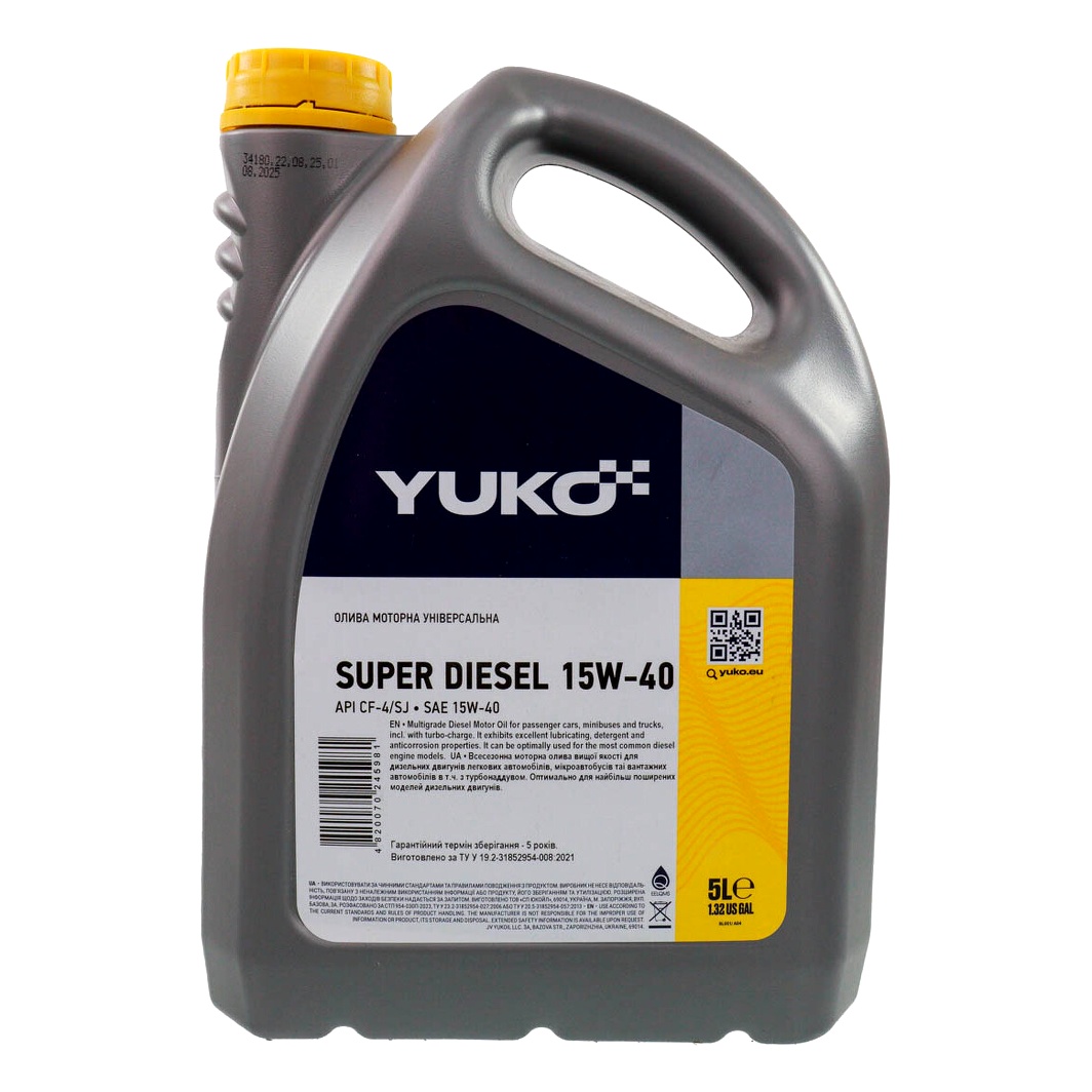 Моторна олива YUKO Super Diesel 15W-40 5 л (482007024216) - zapix