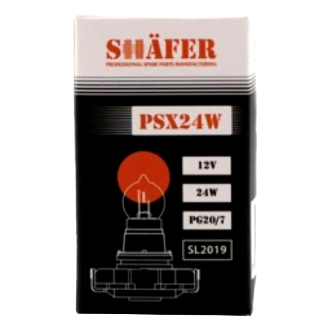 Автолампа галогенова SHAFER PSX24W PG20/7 24W 12V прозора SL2019 - zapix