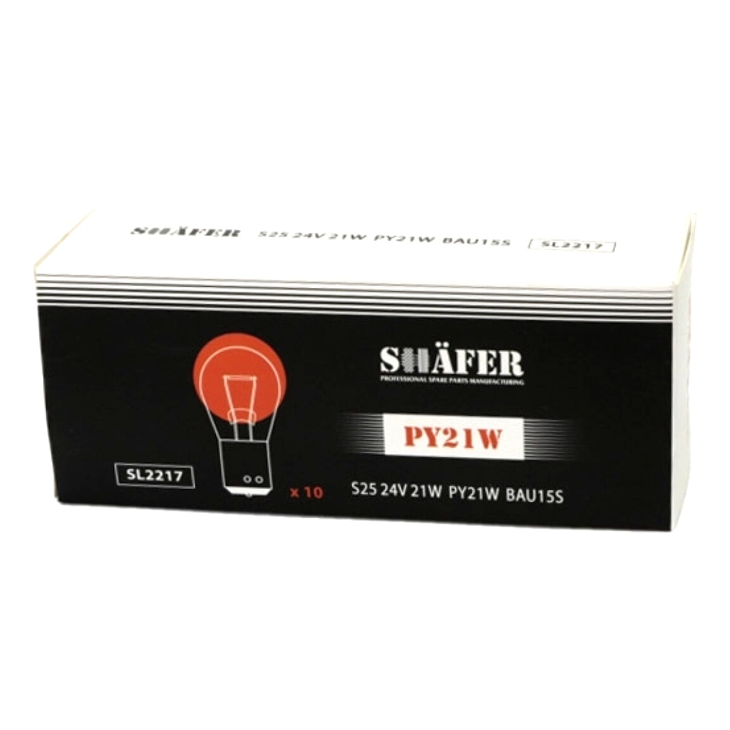 Автолампа розжарювання SHAFER PY21W BAU15s 21W 24V SL2217 - zapix
