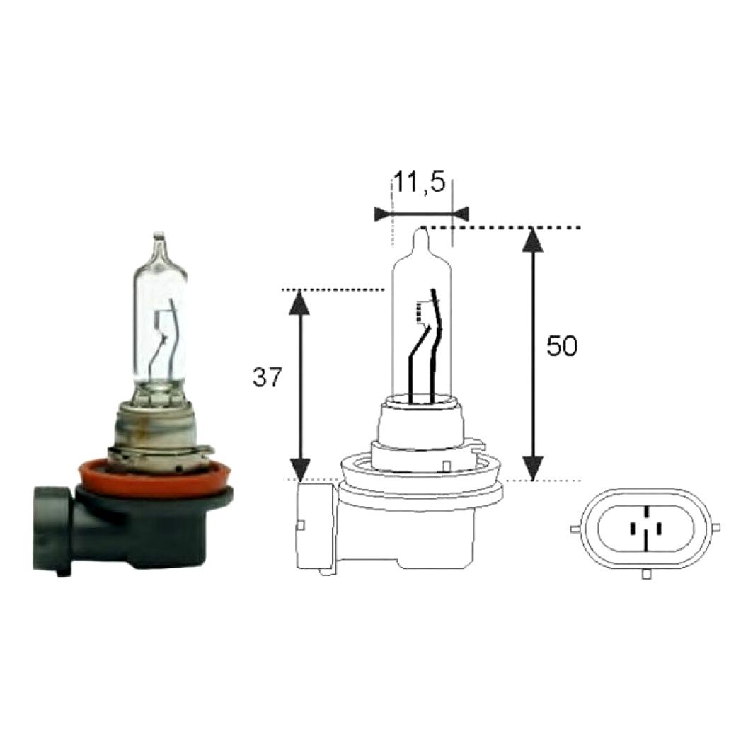 Автолампа галогенова MAGNETI MARELLI H9 PGJ19-5 65W 12V прозора 002548100000 - zapix