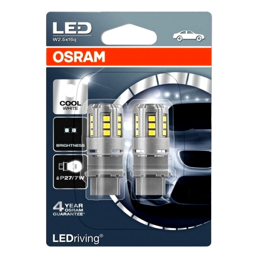 Автолампа LED (світлодіодна) OSRAM P27/7W W2.5x16q 2.5W 12V 3547CW02B - zapix