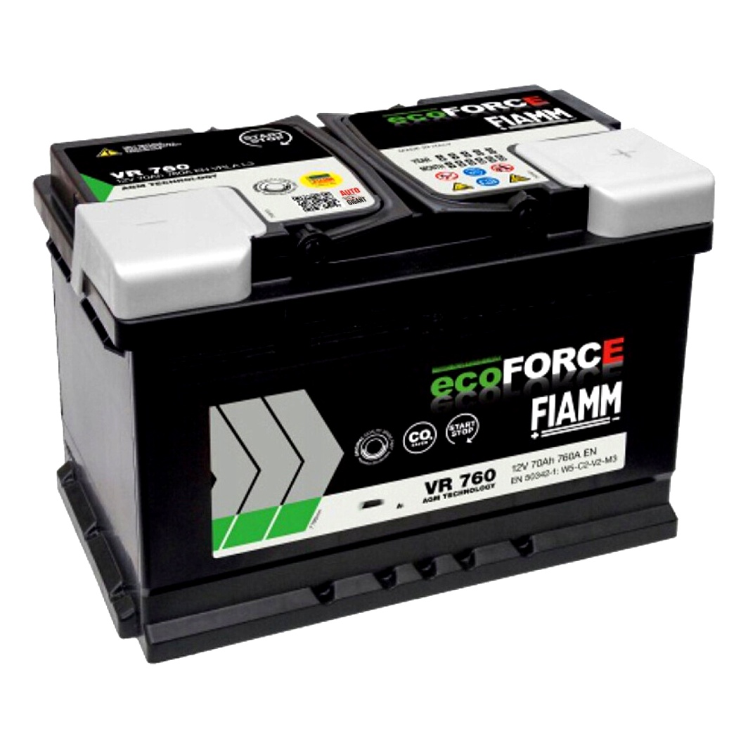 Акумулятор FIAMM Eco Force 12V 70Ah 760A R+ VR760 - zapix