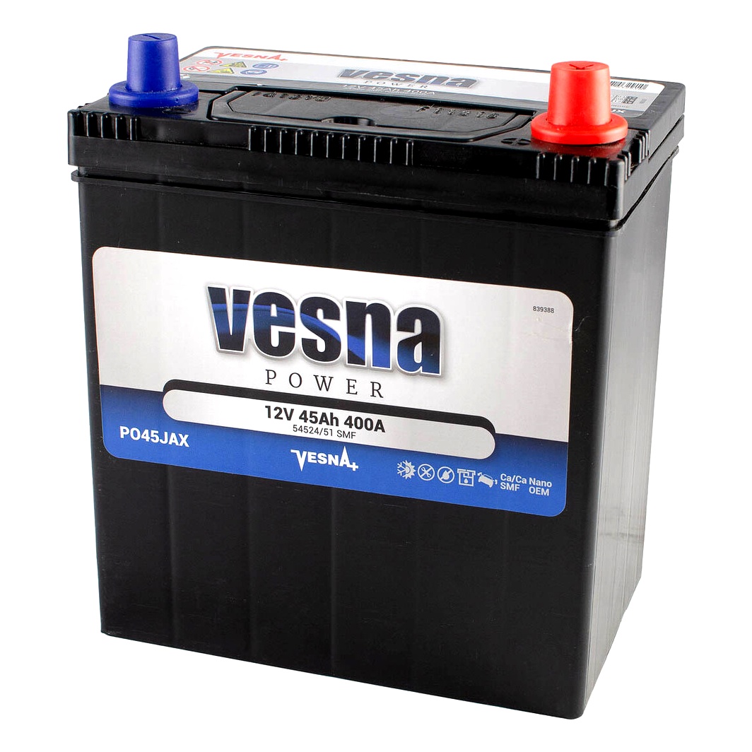 Акумулятор VESNA Power 12V 45Ah 400A R+ 415045 - zapix