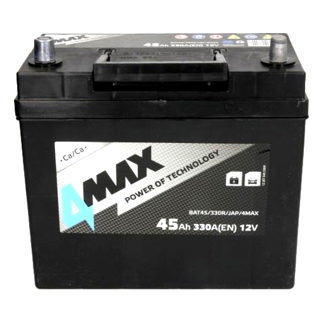 Акумулятор 4MAX 12V 45Ah 330A R+ BAT45330RJAP4MAX - zapix
