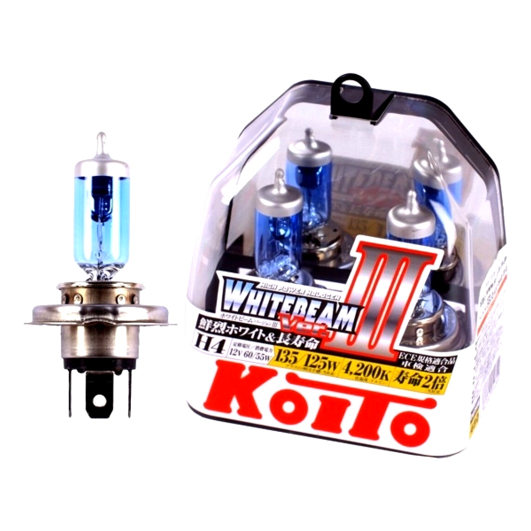 Автолампа галогеновая KOITO H4 P43t-38 55W 12V светло-голубая P0754W - zapix