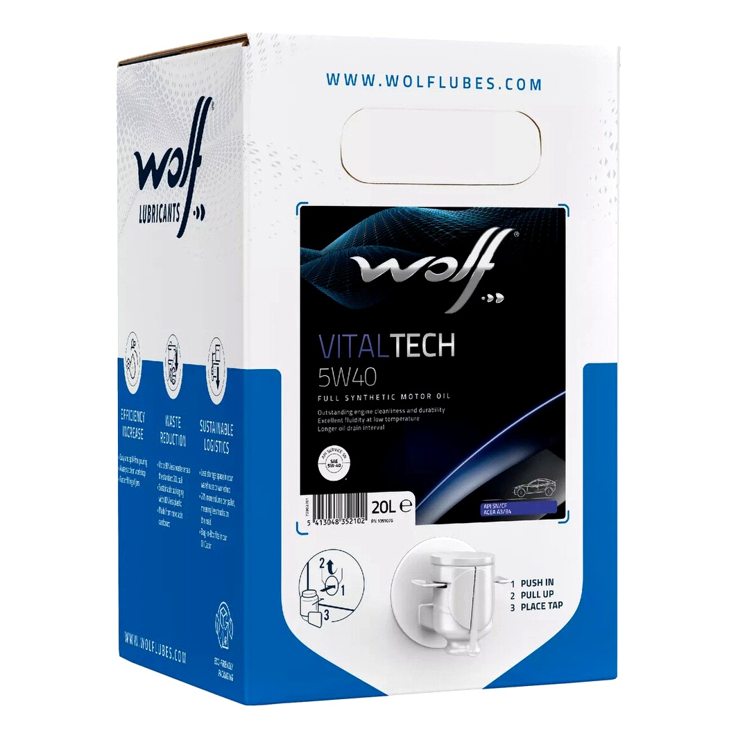 Моторное масло WOLF Vitaltech 5W-40 20 (box) л (1051076) - zapix