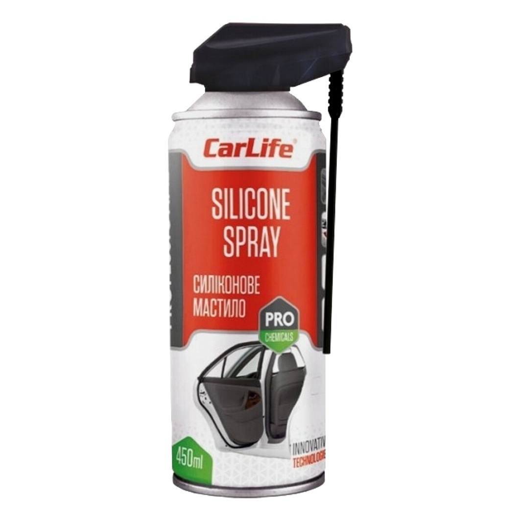Смазка силиконовая CARLIFE Silikon Spray для механизмов дверей 450 мл (CF455)