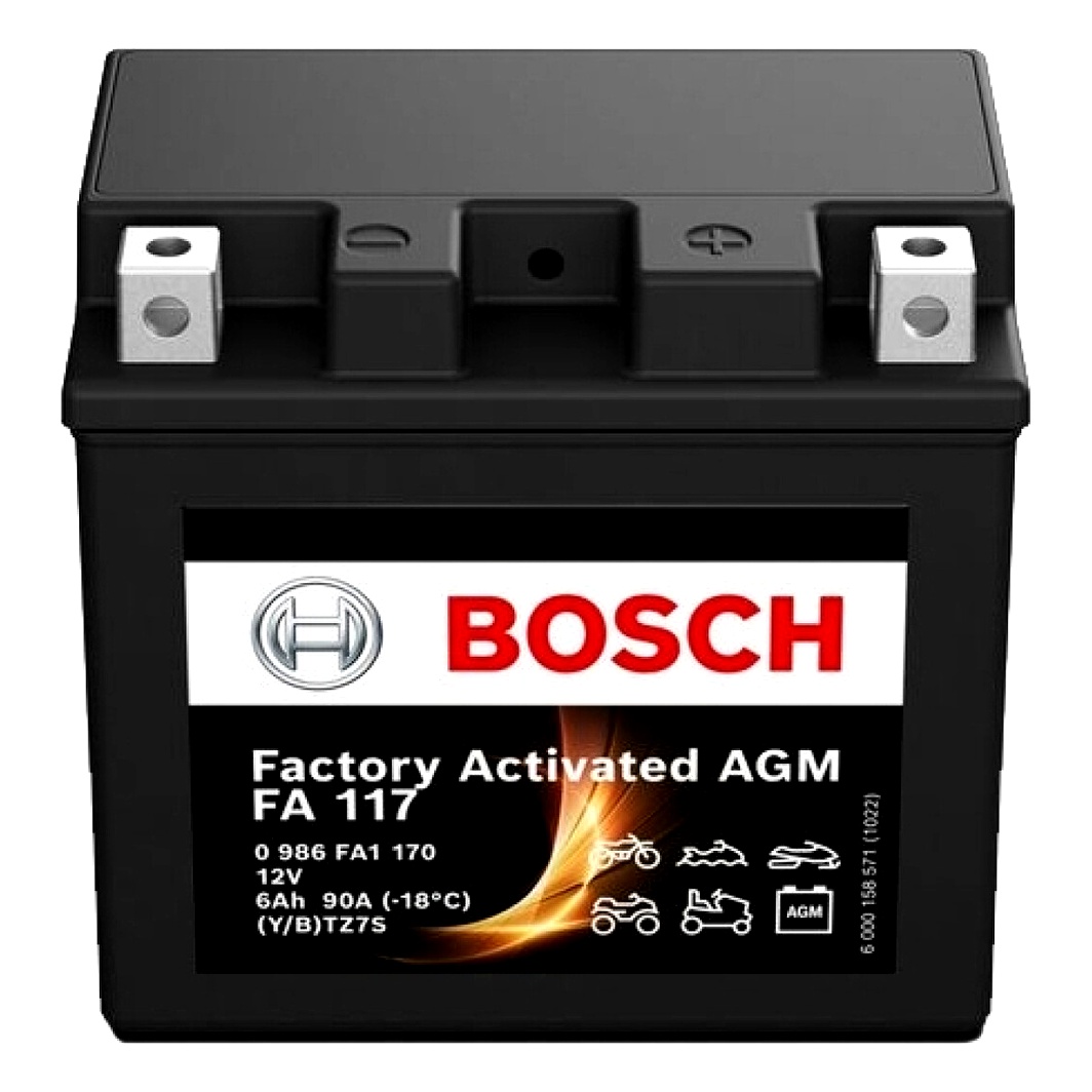 Акумулятор BOSCH Factory Activated AGM 12V 6Ah 90A R+ 0986FA1170 - zapix