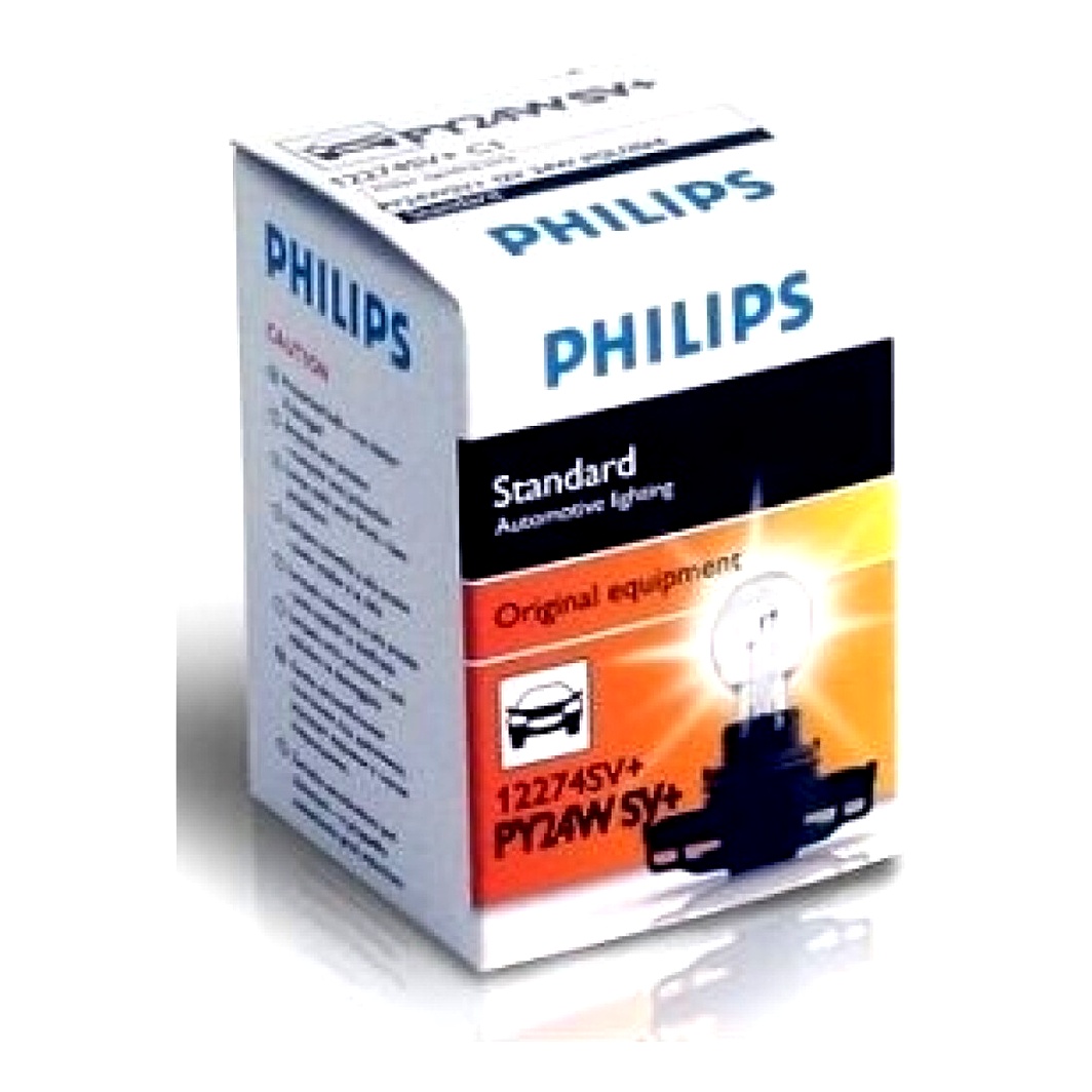 Автолампа накала PHILIPS Standard PY24W PG20/4 24W 12V оранжевая 12274SVC1 - zapix