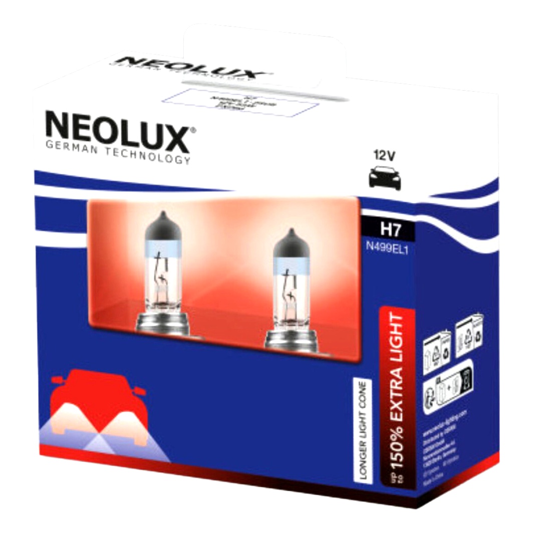 Автолампа галогенова NEOLUX® Neolux 150% Extra Light H7 PX26d 55W 12V прозора N499EL12SCB - zapix