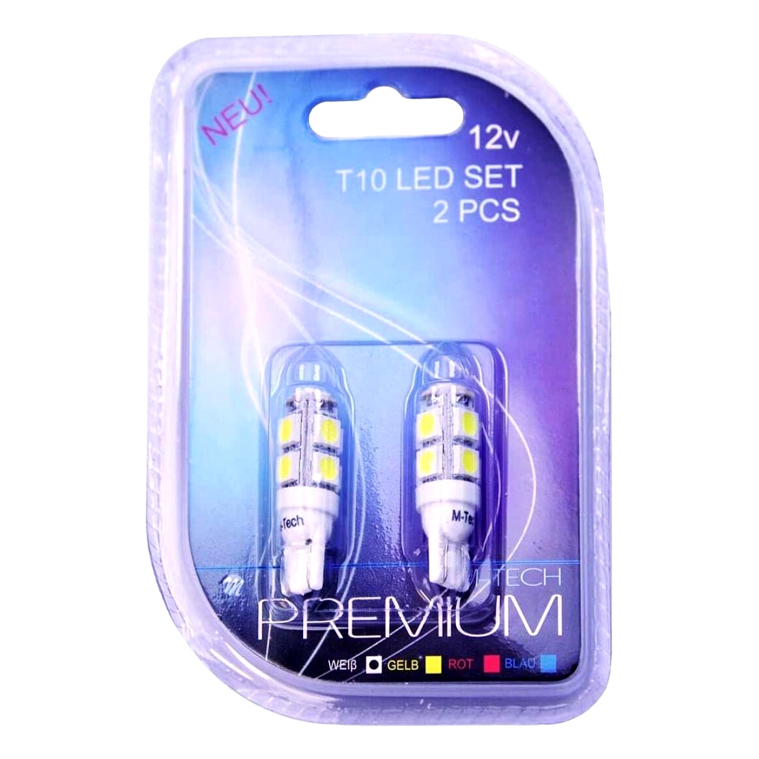 Автолампа LED (светодиодная) M-TECH Premium W5W W2.1x9.5d 2.16W 12V LB058W - zapix