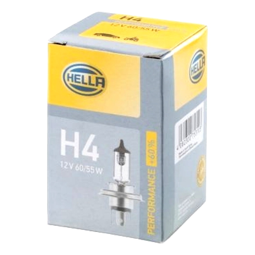 Автолампа галогенова HELLA H4 55W 12V прозора 8GJ223498221 - zapix