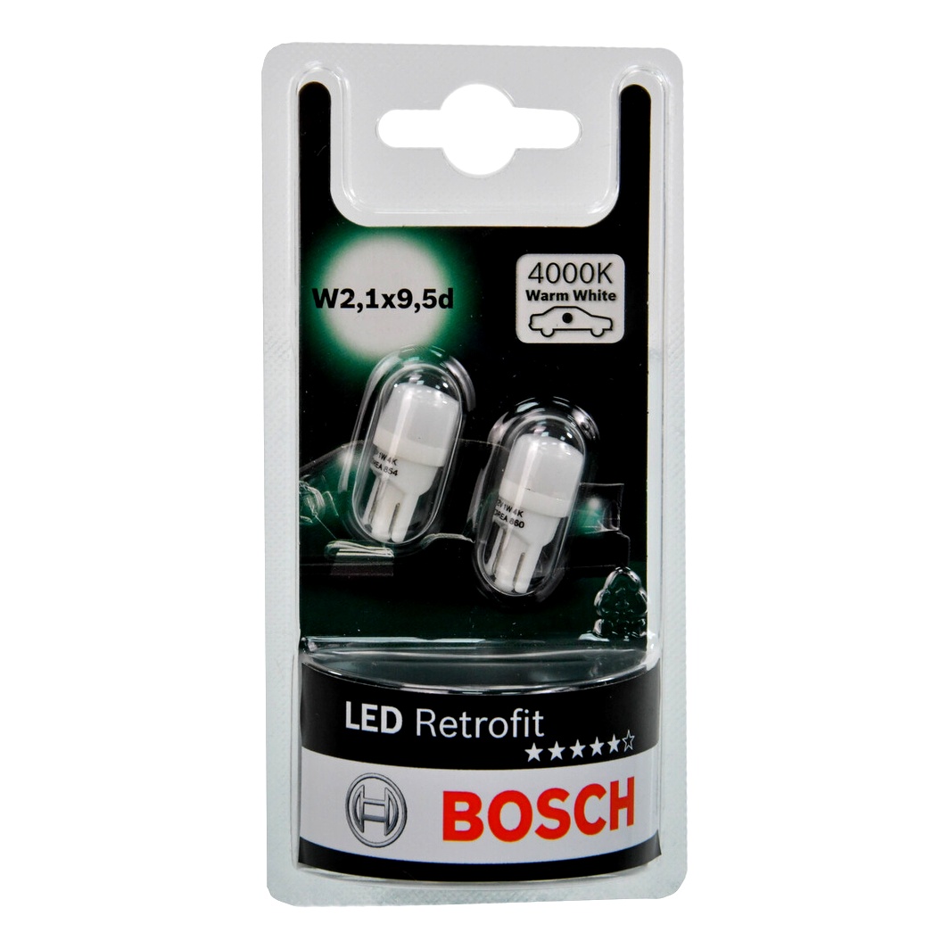Автолампа LED (світлодіодна) BOSCH Retrofit LED W5W W2.1x9.5d 1W 12V біла 1987301506 - zapix