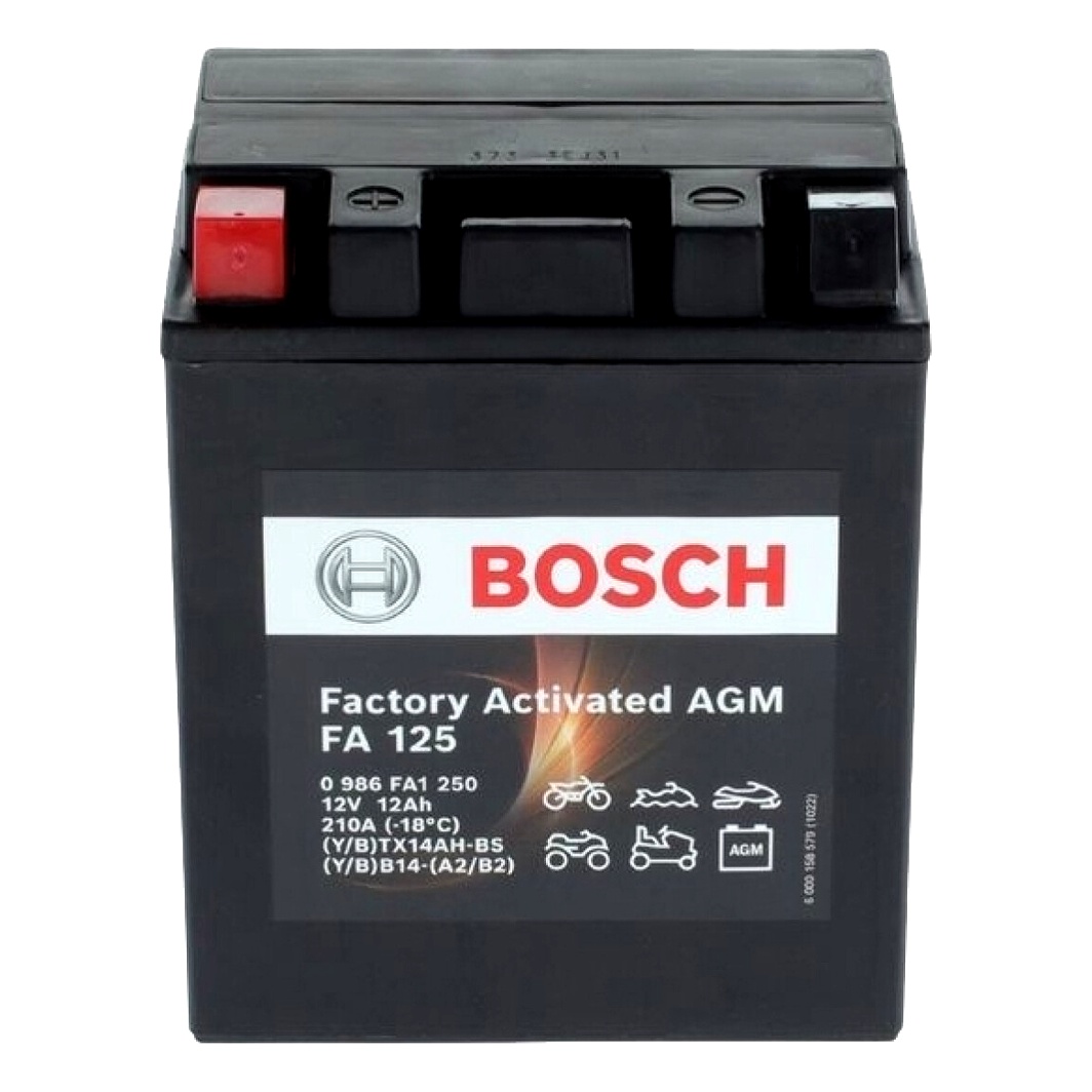 Акумулятор BOSCH Factory Activated AGM 12V 12Ah 210A L+ 0986FA1250 - zapix