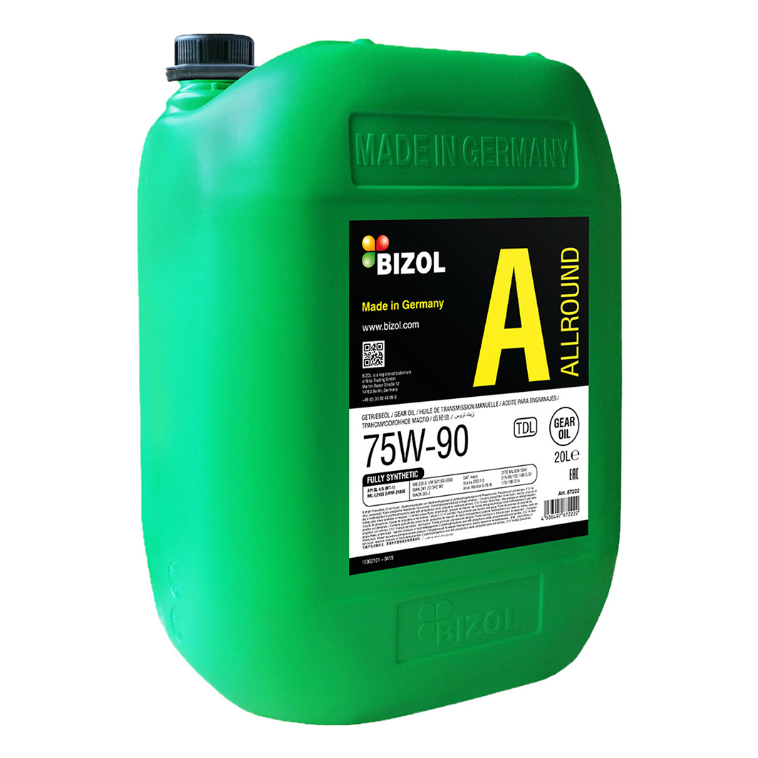 Трансмиссионное масло BIZOL Allround Gear Oil TDL GL-4 75W-90 20 л B87222 - zapix