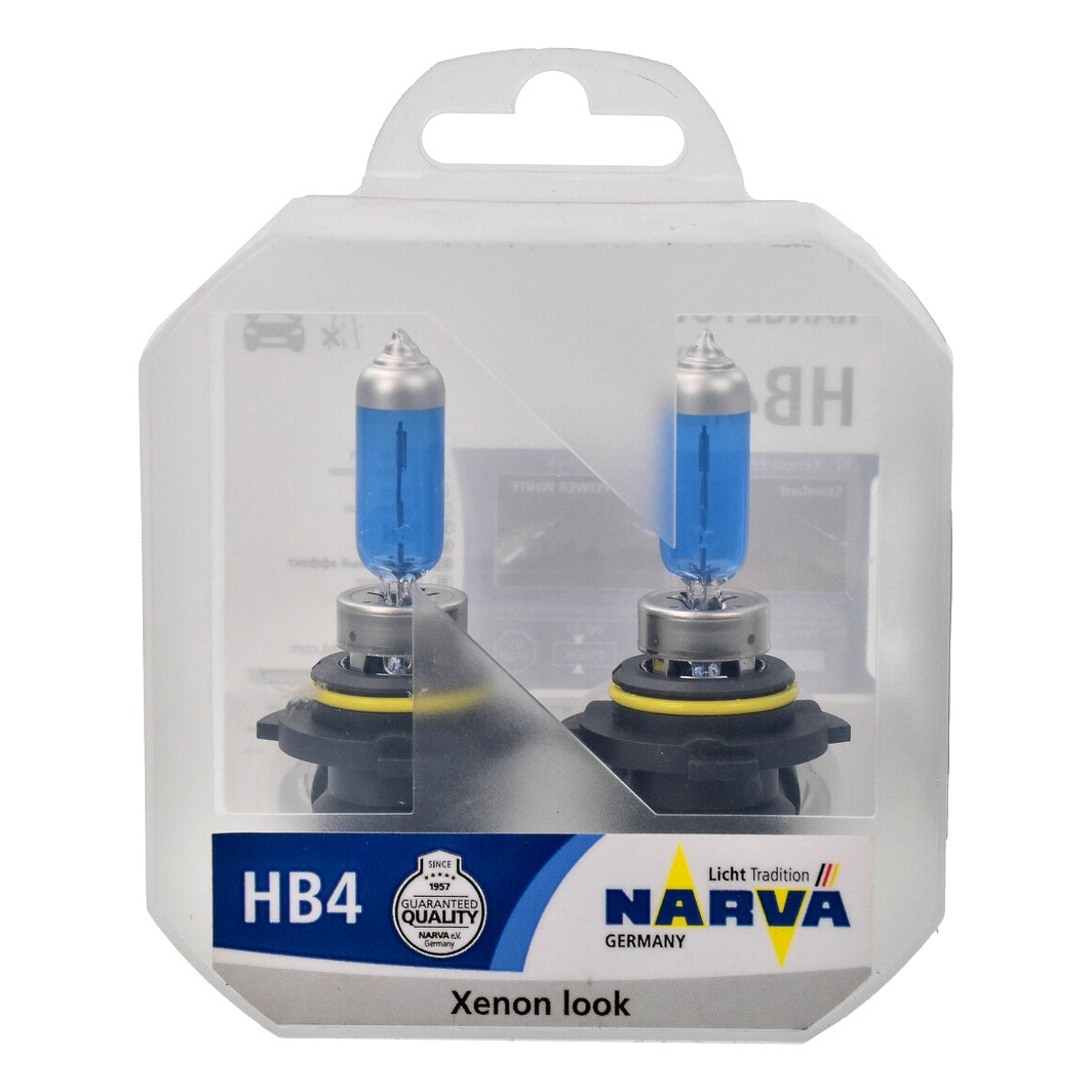 Автолампа галогенова NARVA Range Power White HB4 P22d 55W 12V світло-блакитна 48626S2 - zapix